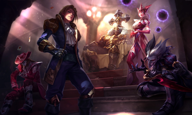 armor, 2015, MOBA, 4k, 5K, League of Legends, screenshot, Katarina, game, red hair, art, lol, sword, PC, warrior, 5k, night