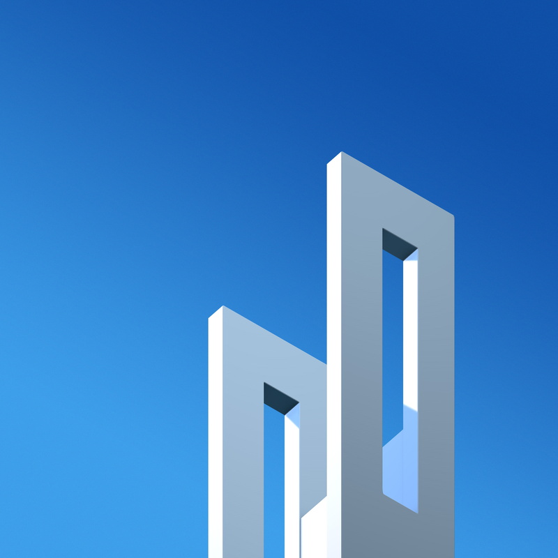 Blue sky, Stock, 2K, HTC U11 Plus, Minimal, Architecture