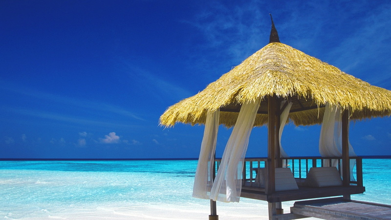 ocean, nature, 1080P, beaches, huts, hd, shore, caribbean, art, x, maldives, beach