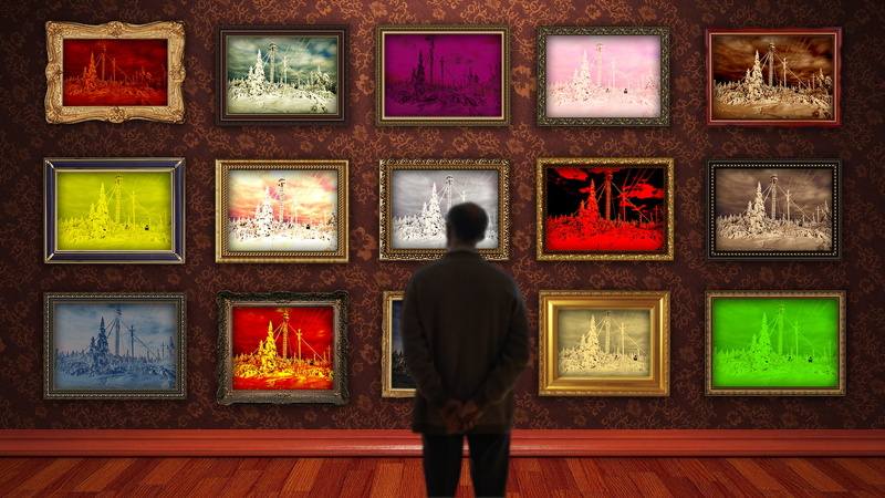 picture frames, galleries, 1080P, colorful, wall, people