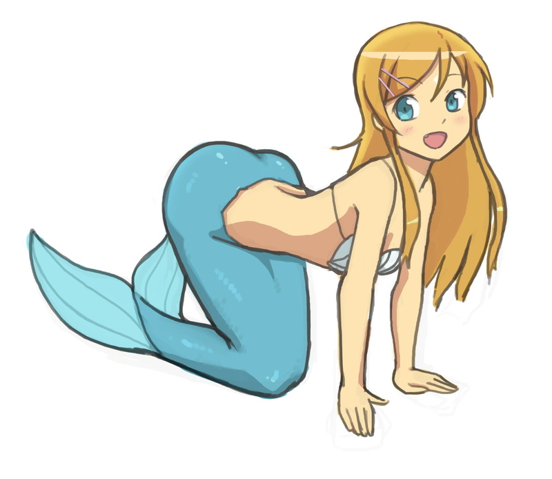 representation, indoors, studio shot, yellow, cartoon, art and craft, girl, mammal, smiling, mermaid, Kousaka Kirino, emotion, cut out, no people, domestic animals