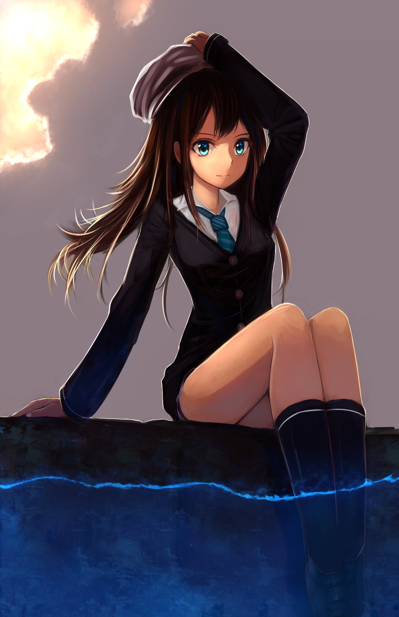 2K, one person, lifestyles, positive emotion, young women, sport, young adult, females, blue eyes, healthy lifestyle, nature, Shibuya Rin, adult, tie