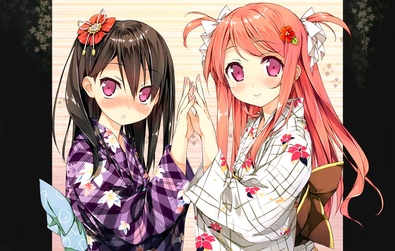 indoors, anime girls, representation, front view, mask, fashion, young women, women, 4K, creativity, make-up, adult, beautiful woman, portrait, yukata