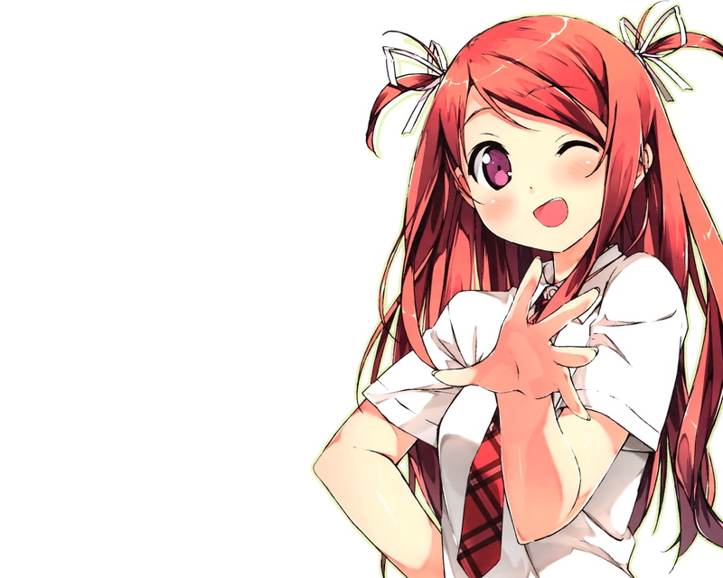 characters, kantoku, women, anime, uniforms, school, twintails, 1080P, background, simple, kurumi, original, girls, artist