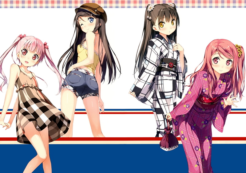 summer, yukata, japanese, dress, kurumi, kanna, shizuku, kantoku, hiromi, wink, miyaguchi, 2K, nenme, photoshop, houkago, clothes