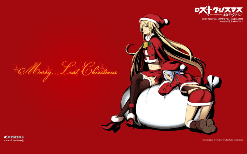 nitroplus, costume, carol, guilty, christmas, lost, santa, present, 1080P, crown, red