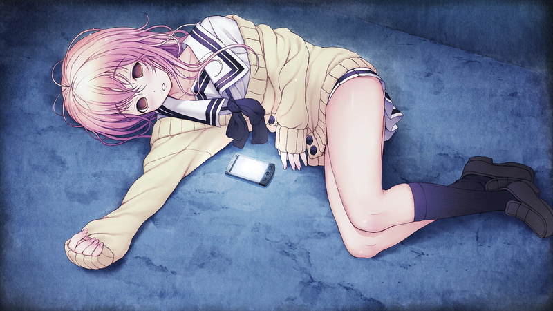 kimi, brown, hair, aoi, tsuji, game, 1080P, phone, pink, seifuku, koi, mukou, kanojo, santa, nitroplus, eyes