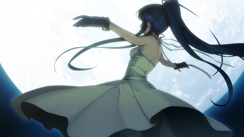 atk, nitroplus, minato, game, namaniku, long, muramasa, akki, daemon, soukou, hikaru, hair, gloves, moon, ponytail, full, dress, 1080P, metal