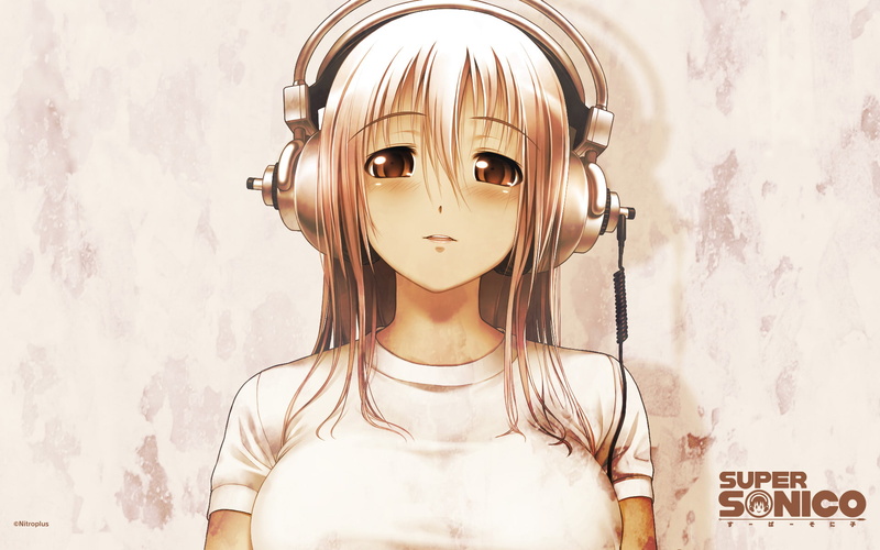 santa, headphones, 1080P, girl, anime, tsuji, super, sonico, nitroplus