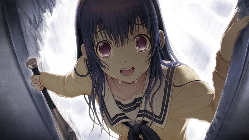game, black, seifuku, baseball, tears, miyuki, hair, purple, nitroplus, kanojo, 1080P, tsuji, eyes, kimi, bat, santa, koi, sone