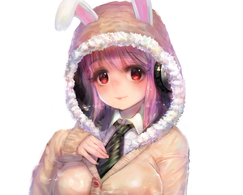 2K, art, girl, super sonic, anime, ears, zonekiller10, smile, hood, nitroplus, headphones