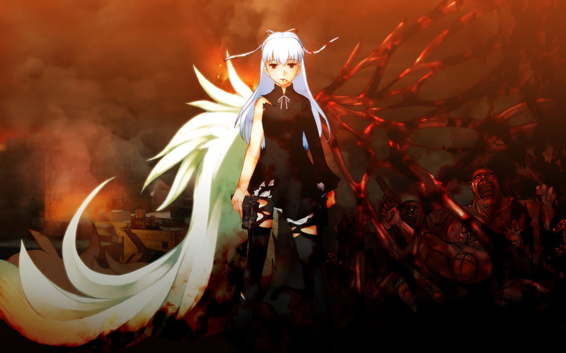 thighhighs, weapon, higashiguchi, chuuou, angelos, hair, gun, nitroplus, henri, tagme, 720P, white, armas
