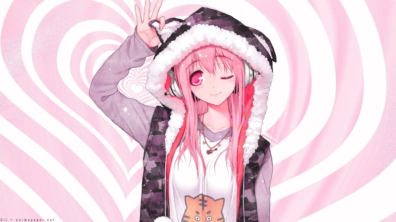 anime girls, Super Sonico, anime, hoods, 1080P