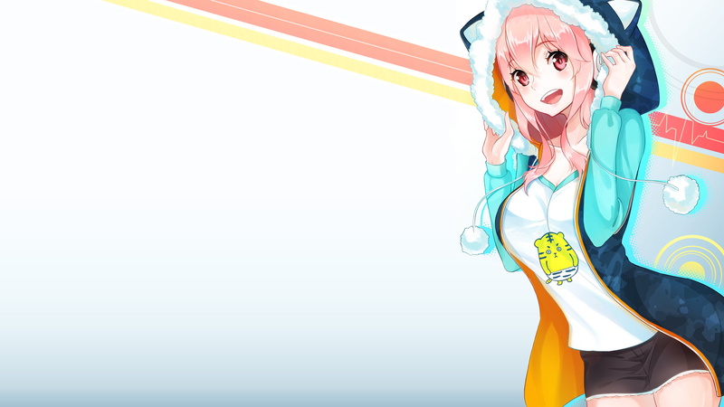 pink hair, anime girls, anime, Super Sonico, 2K