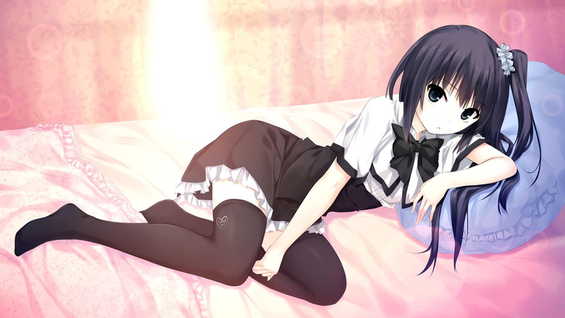 dark hair, Coffee-Kizoku, lifestyles, three quarter length, Juuou Mujin no Fafnir, women, full length, thigh-highs, looking at camera, beautiful woman