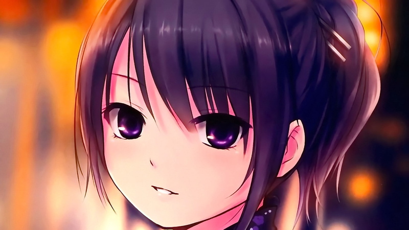 anime girls, open mouth, 1080P, short hair, brunette, looking at viewer, anime, Coffee-Kizoku, smiling