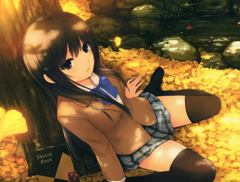 2K, uniform, anime, school, original characters, girl, 3500x2659, haired, coffee, coffee-kizoku, kizoku, character, anime girls, original, girls, black