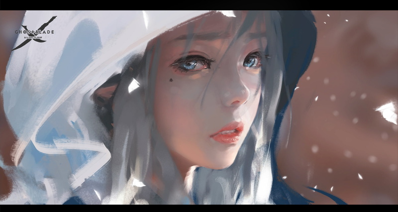 Comics, Hoodie, GhostBlade, White, 1080P, Girl