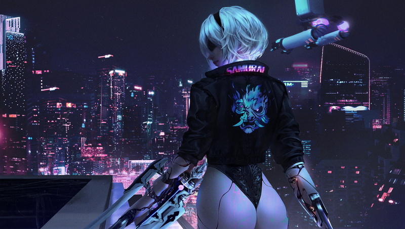 cyberpunk, digital art, 2K, Cyberpunk 2077, Nixeu, fan art