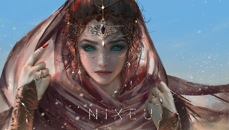 Nixeu, digital art, fantasy girl, original characters, 720P