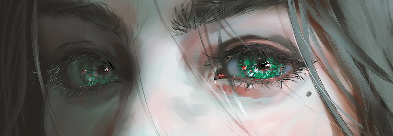 fantasy art, Nixeu, drawing, green eyes, eyes, 4K, digital art, artwork, illustration, fantasy girl