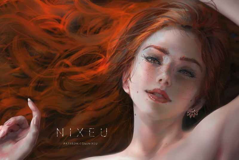 fantasy girl, 720P, portrait, digital art, Nixeu