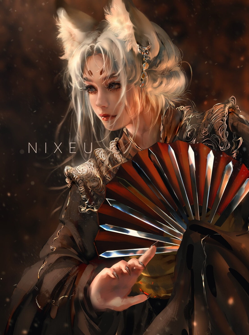 artwork, 720P, fantasy art, Nixeu, women