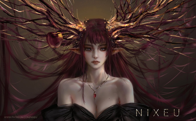 artwork, fantasy art, women, 720P, Nixeu