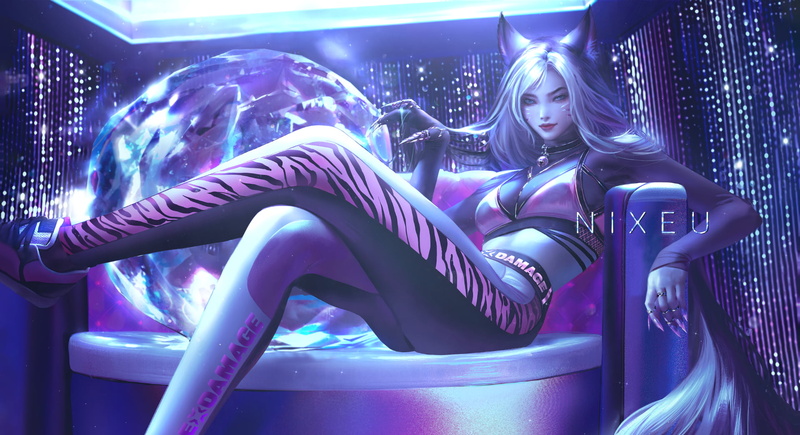 Nixeu, fantasy art, 1080P, artwork, women, cat ears
