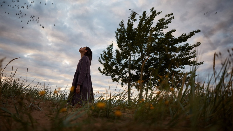 Chill Out, Kristina Temerova, casual clothing, sky, land, grass, Russian Model, standing, photography, leisure activity, 1080P, three quarter length, tree