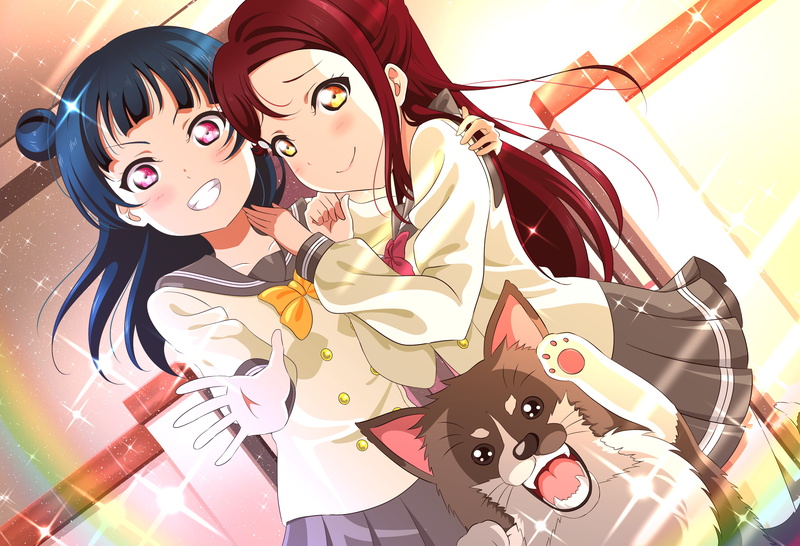 Anime, Love Live! Sunshine!!, Yoshiko Tsushima, Riko Sakurauchi, 2K
