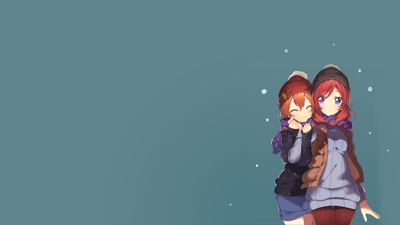 one person, Hoshizora Rin, celebration, red, girls, young adult, winter, lifestyles, Love Live!, clothing, snow, standing, copy space, 1080P, Nishikino Maki