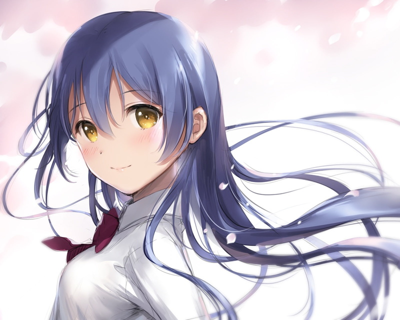 Anime, hijab, adult, close-up, headshot, one person, petals, real people, lifestyles, long hair, young adult, fashion, beautiful woman, hairstyle, sonoda umi