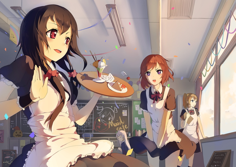 4K, Minami Kotori, anime, Nishikino Maki, Love Live!, Kousaka Honoka, anime girls, Yazawa Nico