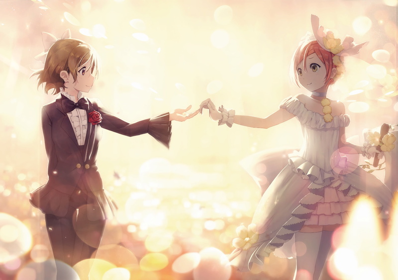 brunette, togetherness, real people, stockings, Love Live!, 2K, people, women, celebration, human representation, anime, girls, Koizumi Hanayo, childhood