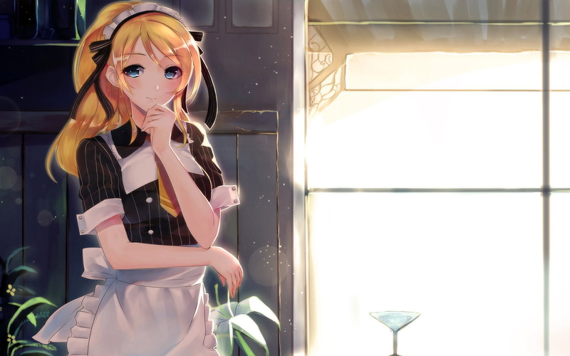 anime girls, anime, 1080P, maid outfit, Love Live!, Ayase Eri