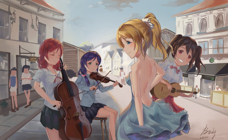 4K, music, Ayase Eli, leisure activity, Love Live!, Yazawa Nico, festival, anime girls, child, Nishikino Maki, Toujou Nozomi, females, women, musician