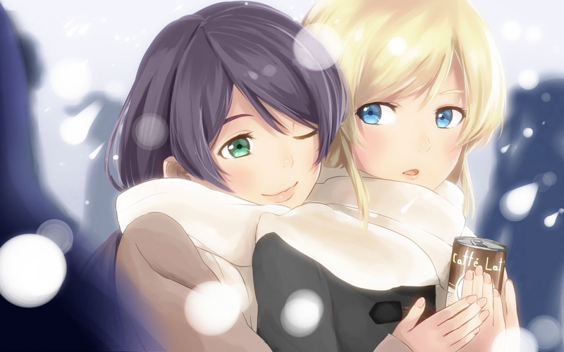 image, Love Live! School Idol Project, smile, 1080P, kento, snow, Toujou Nozomi, character, woman, Ayase Eli, girls, Kento 1102 Girls, anime