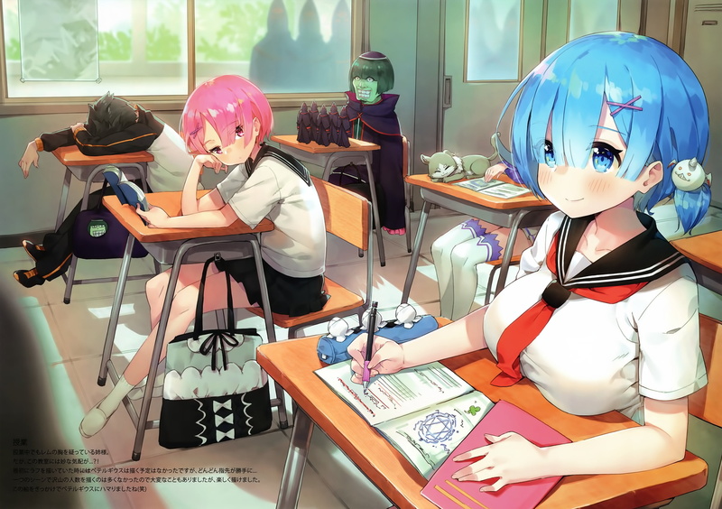incidental people, education, wall, indoors, sitting, men, character, child, paper, childhood, Re:Zero Kara Hajimeru Isekai Seikatsu, book, lifestyles