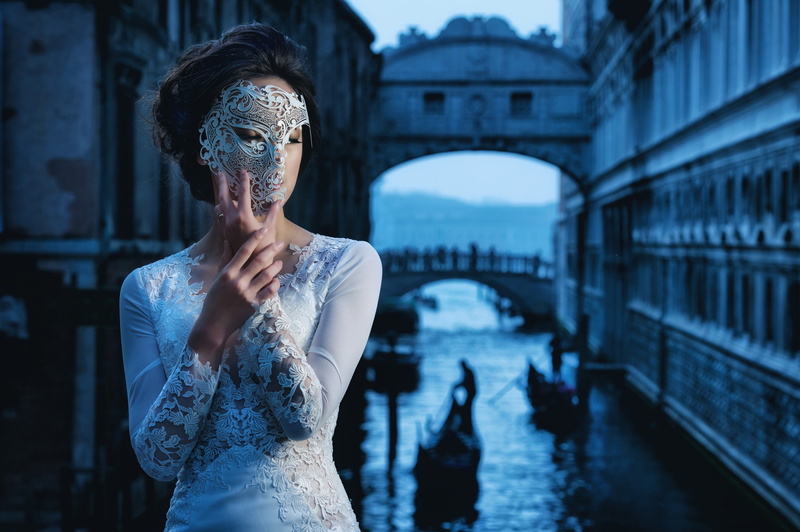 venetian masks, mask, women, 4K, Venice, model