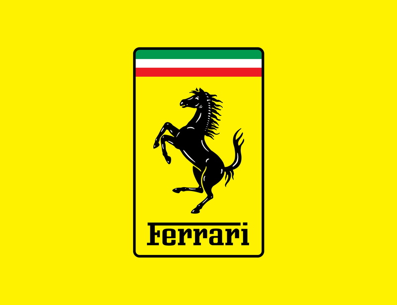 2K, yellow, logo, Ferrari, horse, fon