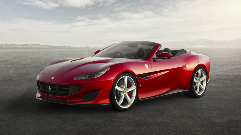transportation, wheel, day, shiny, silver colored, modern, chrome, cloud - sky, mode of transportation, luxury, sky, 4K, nature, speed, Ferrari Portofino GT