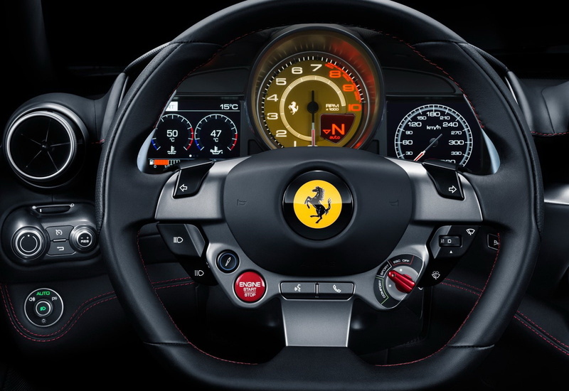 ferrari, indoors, luxury, speed, portofino, circle, steering wheel, air vehicle, transportation, no people, meter - instrument of measurement, speedometer