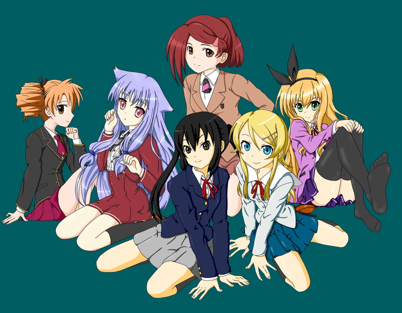 Crossover, Baka and Test, K-ON!, Anime, 1080P, Azusa Nakano, Nozomi Kiriya, Mio isurugi, Miharu Shimizu, Oreimo, Ako Suminoe, Kirino Kousaka, MM!, Mayoi Neko Overrun!