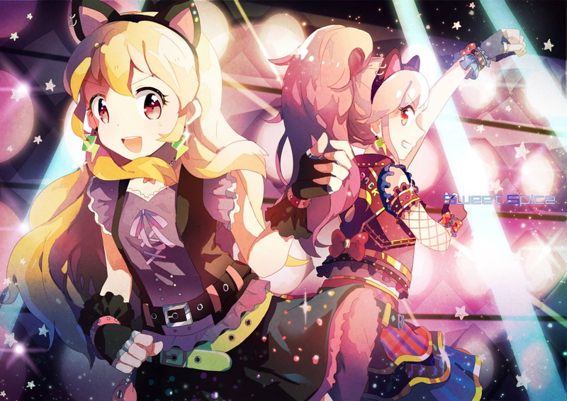 blonde, aikatsu, gloves, 720P, hoshimiya, ears, ichigo, long, hair, animal, girls