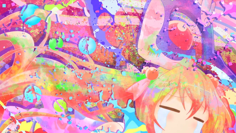 splattered, chaos, close-up, anime girls, full frame, festival, textured, Invaders of Rokujouma, paint, abstract, pattern, indoors, anime, 1080P, vibrant color