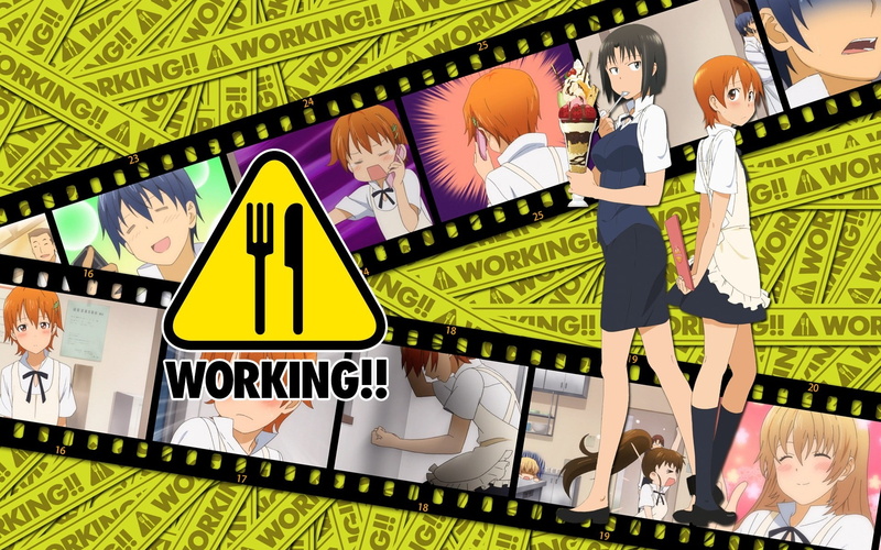 1080P, Shirafuji Kyouko, anime girls, Working!!, Inami Mahiru