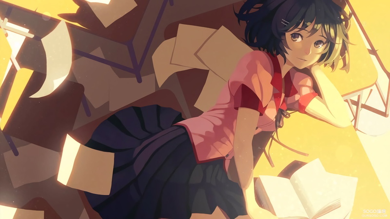 young women, wall - building feature, real people, Monogatari Series, pattern, leisure activity, women, 1080P, anime girls, beautiful woman, portrait