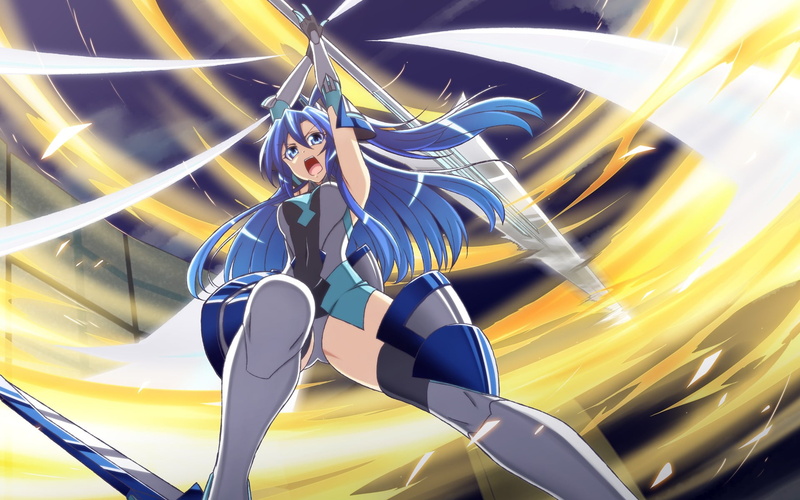 young adult, young women, looking at camera, 1080P, Senki Zesshou Symphogear, portrait, one person, front view, blue, Kazanari Tsubasa, anime, real people