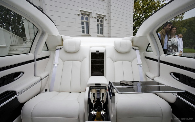 maybach, seat, car, 2009, back, interior, cars, leather, 1080P, white, landaulet